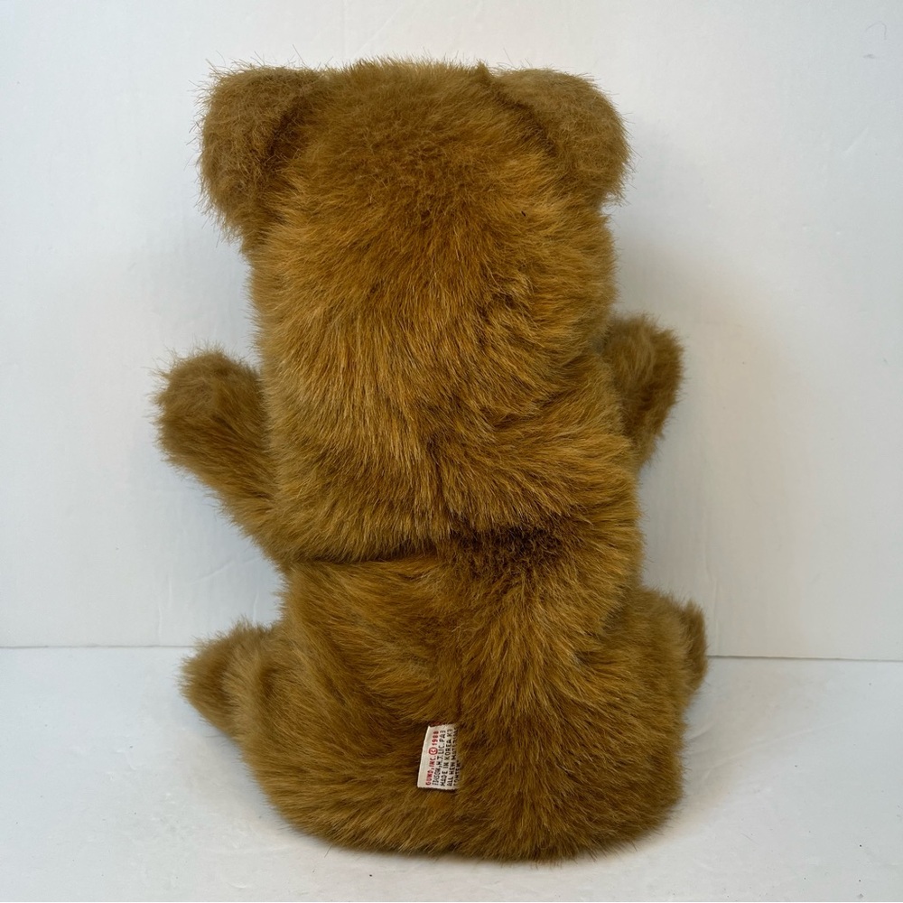 Vintage‎ Gund Brown Bear Puppet with Red Bow Stuffed Animal Teddy Bear - Picture 6 of 12